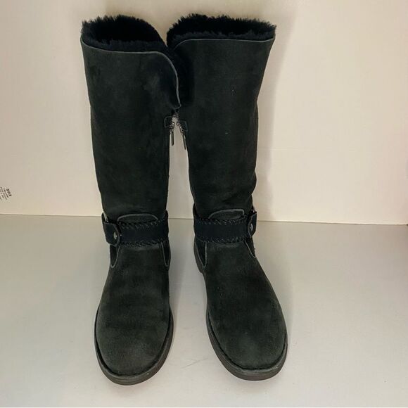 UGG Braiden Boot Black UGG Women's Cuff Boot Size 7.5 - Picture 2 of 10
